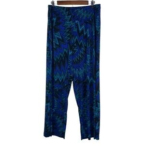 CSC Studio Pull on Elastic Waist‎ Lounge Pants Women's XL Blue Green